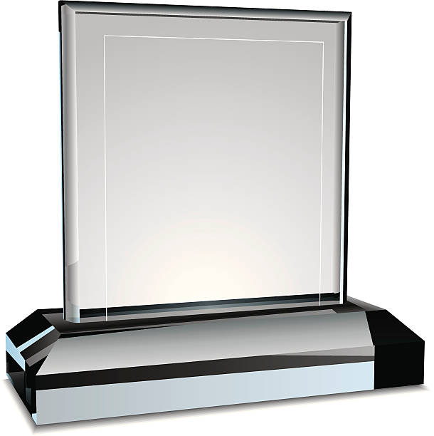 награда plaque с кристаллами - award trophy glass crystal stock illustrations