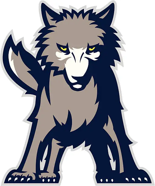 Vector illustration of Wolf mascot
