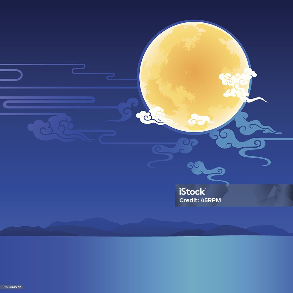 Chiński Moon Święto tle - Grafika wektorowa royalty-free (Święto Środka Jesieni)