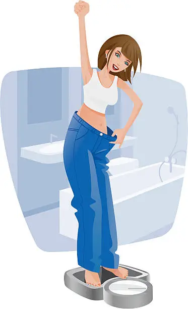 Vector illustration of Weight Loss Success