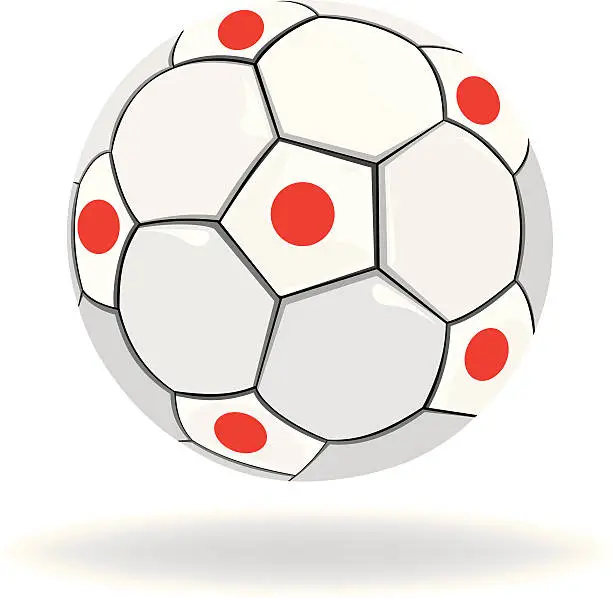 Vector illustration of Japan Flag Soccer Ball
