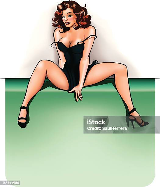 Pinup With Copy Space Stock Illustration - Download Image Now - Women, Cartoon, Sensuality