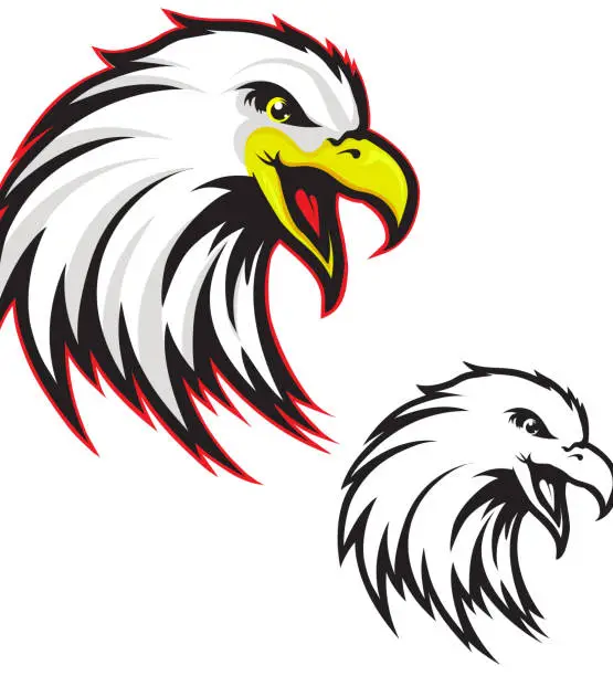 Vector illustration of Eagle Head Mascot