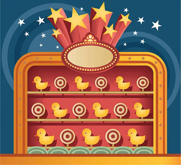 Vector illustration of Carnival Shooting Game