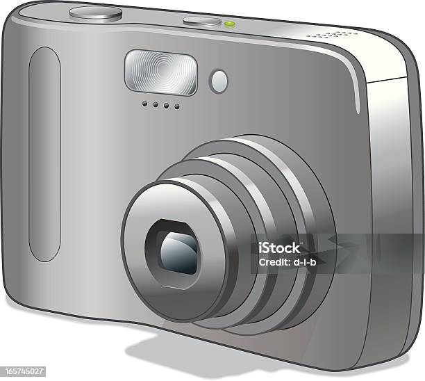 Point And Shoot Digital Zoom Camera Stock Illustration - Download Image Now - Camera - Photographic Equipment, Camera Flash, Chrome