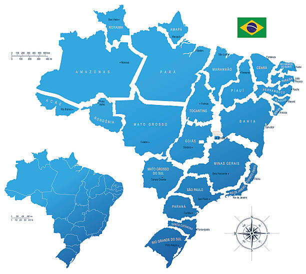 ブラジル、states - brazil map rio de janeiro sao paulo点のイラスト素材／クリップアート素材／マンガ素材／アイコン素材