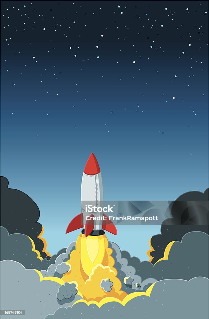 Rocket lanzamiento - arte vectorial de Cohete espacial libre de derechos