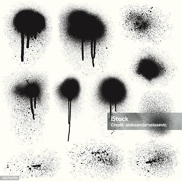 Spray Paint Elements Stock Illustration - Download Image Now - Spray Paint, Graffiti, Spray