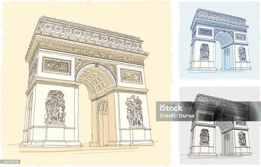 Триумфал�ьная арка-Париж - Векторная графика Триумфальная арка - Париж роялти-фри