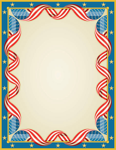アメリカ国旗のポスター - fourth of july patriotism american flag frame点のイラスト素材／クリップアート素材／マンガ素材／アイコン素材