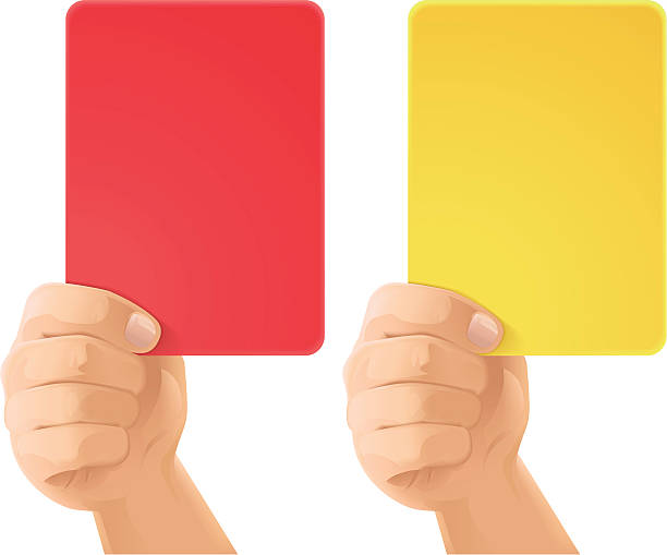 stockillustraties, clipart, cartoons en iconen met red & yellow cards - gele kaart illustraties