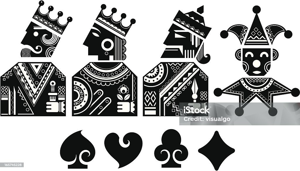 Figura do Baralho caracteres - Royalty-free Carta de Rei arte vetorial