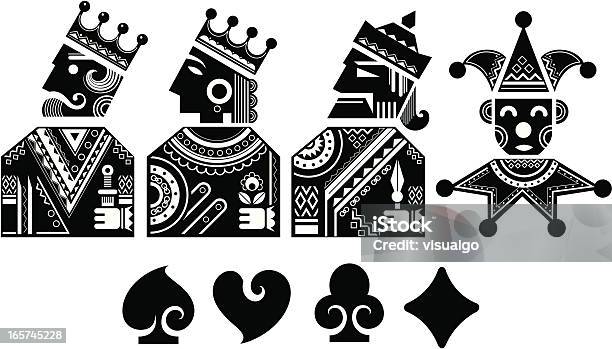 Figura Do Baralho Caracteres - Arte vetorial de stock e mais imagens de Carta de Rei - Carta de Rei, Carta de Baralho, Carta de Dama