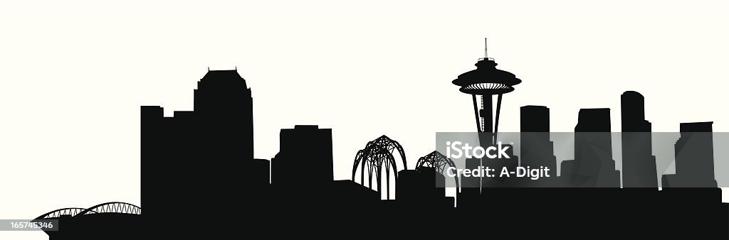SeattleSkyline - シアトルのロイヤリティフリーベクトルアート