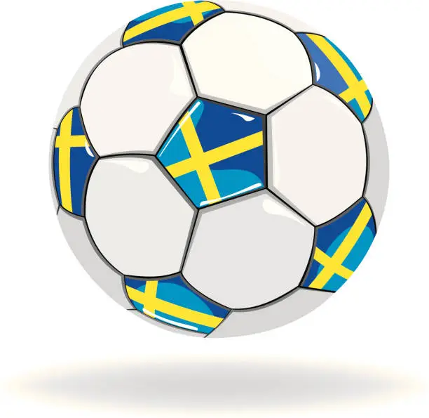 Vector illustration of Sweden Flag Soccer Ball