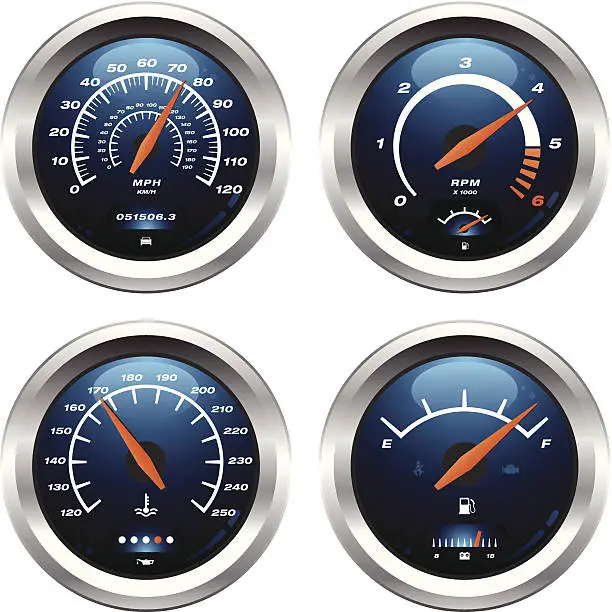 Vector illustration of Car Gauges