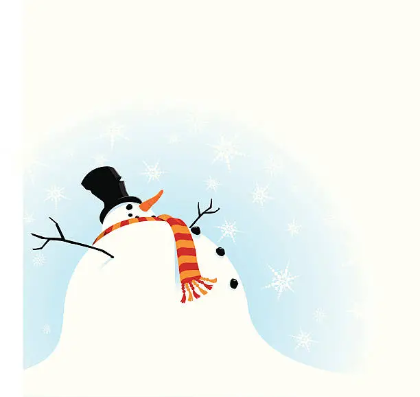 Vector illustration of Snowman & Snow