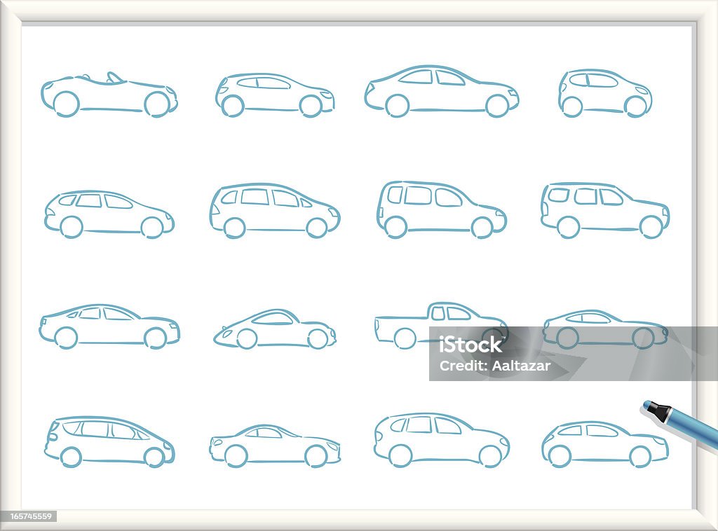 Sketch Icons - Cars Illustration of Cars Icons. The icons are made of flat shapes, no brushes and strokes. Car stock vector