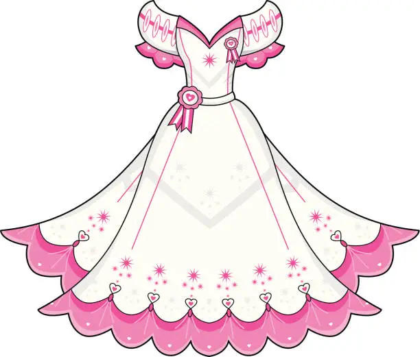 Vector illustration of Prom Ball Gown