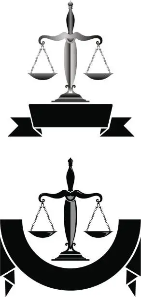 Vector illustration of Justice Weighing Scale