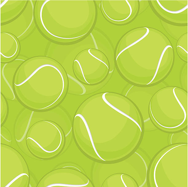 Seamless tennis ball pattern vector art illustration