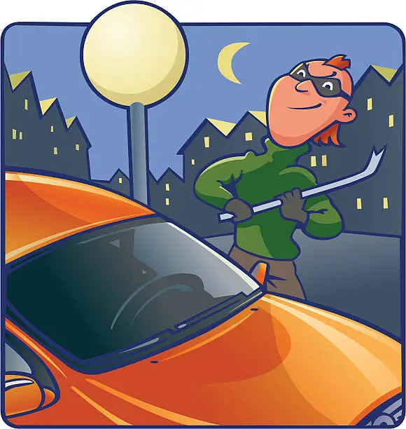 Vector illustration of Car Thief