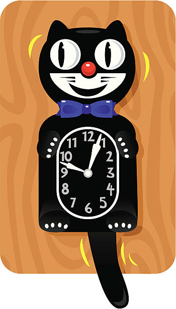 Kitty orologio - illustrazione arte vettoriale