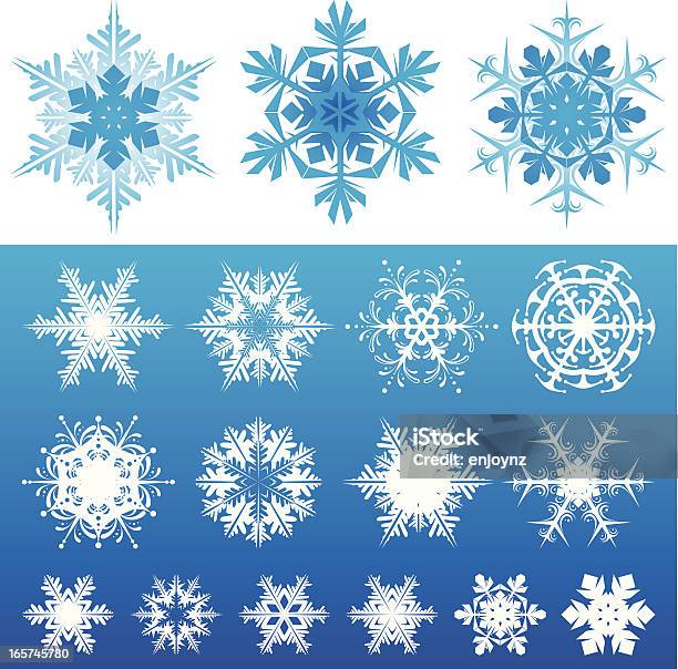 Снежинок — стоковая векторная графика и другие изображения на тему Сосулька - Сосулька, Без людей, Белый