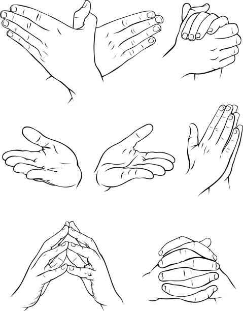Various hand forms 2 vector art illustration