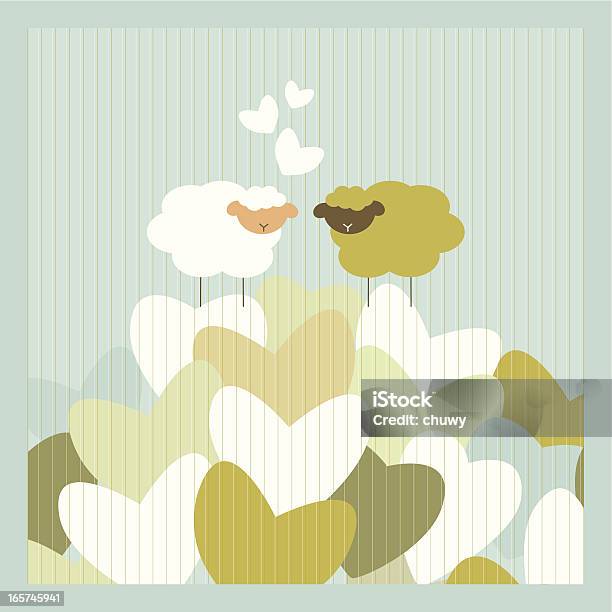 Moutons Amour Vecteurs libres de droits et plus d'images vectorielles de Amitié - Amitié, Amour, Carte d'anniversaire de mariage