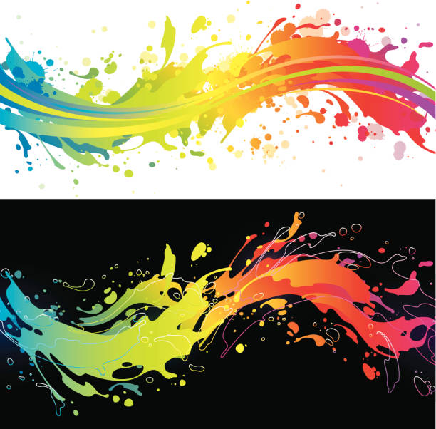 bildbanksillustrationer, clip art samt tecknat material och ikoner med vibrant rainbow splash backgrounds - färgbild