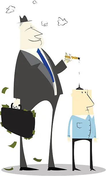 Vector illustration of Smoking Business Man