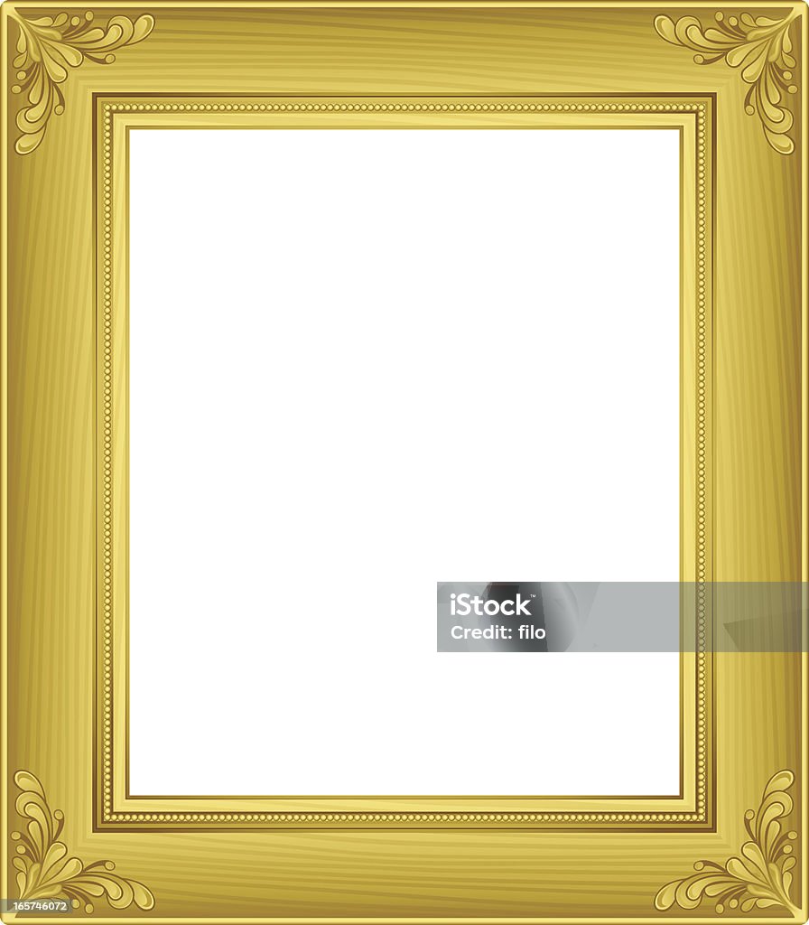 Gold Retro Frame Retro-style gold frame with space for an image or copy. Picture Frame stock vector