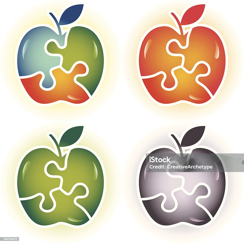 Lösung Puzzle Apple - Lizenzfrei Apfel Vektorgrafik