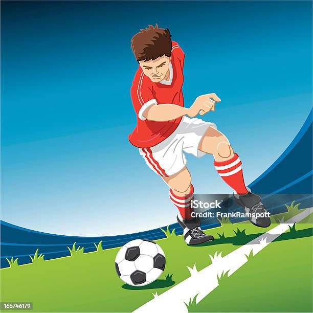 Freekick Rouge Joueur De Football Vecteurs libres de droits et plus d'images vectorielles de Football - Football, Ballon de football, Jouer