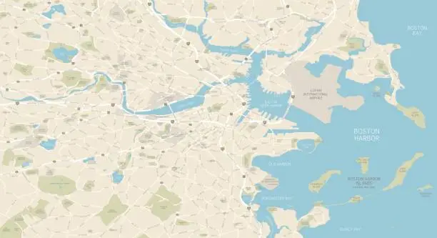 Vector illustration of Boston Map