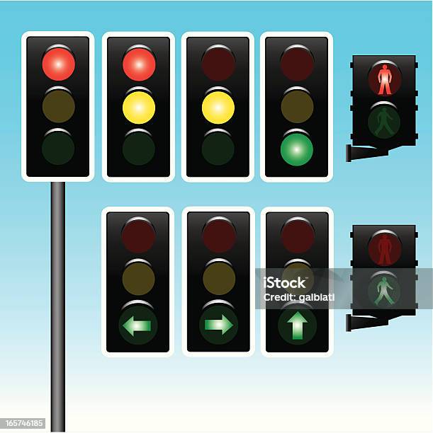 Feu De Signalisation Vecteurs libres de droits et plus d'images vectorielles de Borne - Borne, Circulation routière, Concepts