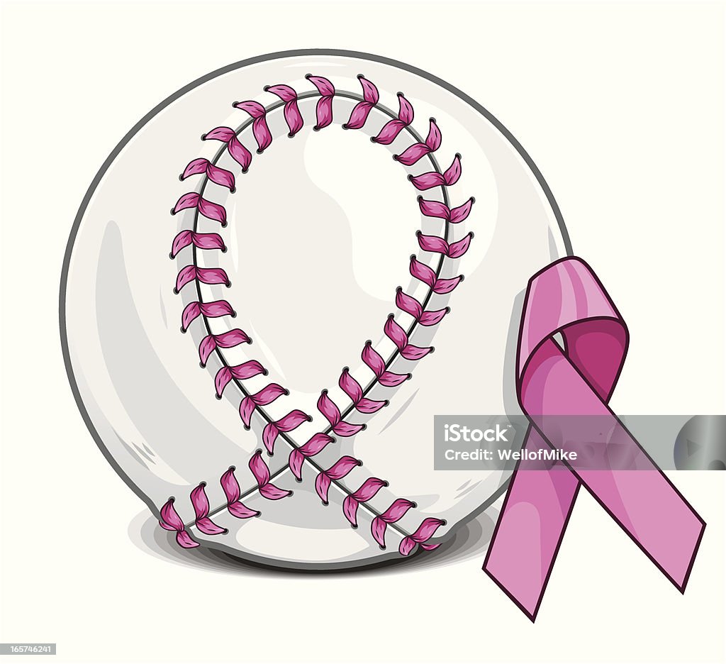 Cáncer de mama de béisbol - arte vectorial de Pelota de béisbol libre de derechos