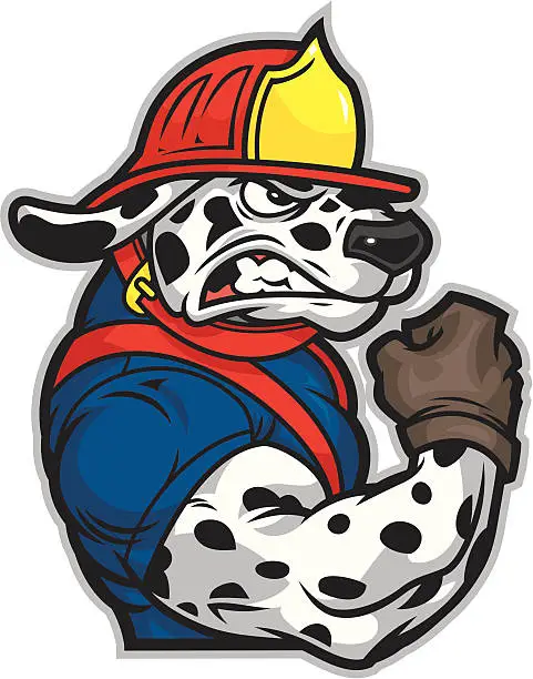 Vector illustration of Dalmatian Fireman