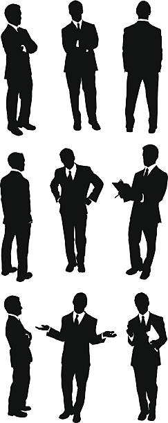 illustrations, cliparts, dessins animés et icônes de autre vue d'hommes d'affaires - business person silhouette back lit business