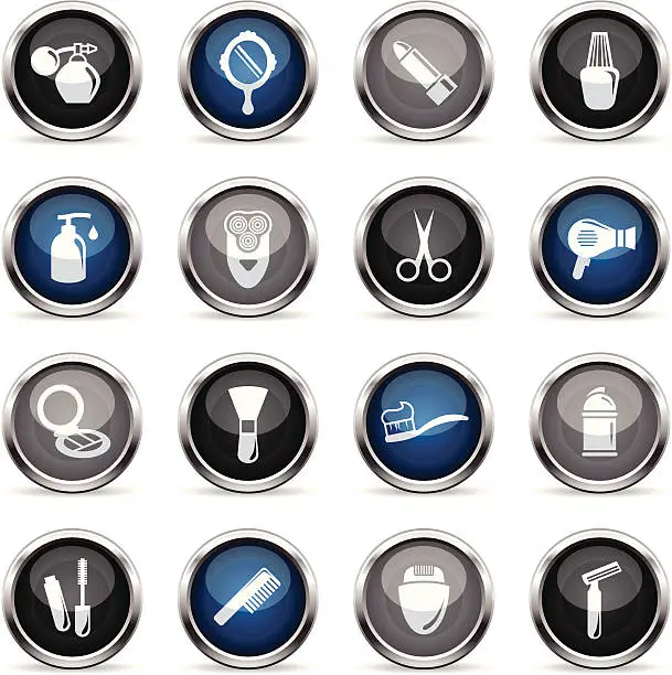 Vector illustration of Supergloss Icons - Cosmetics