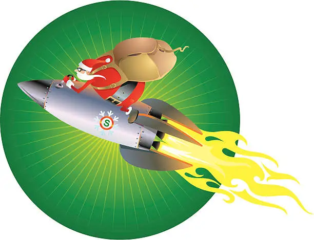 Vector illustration of Santa's Rocket