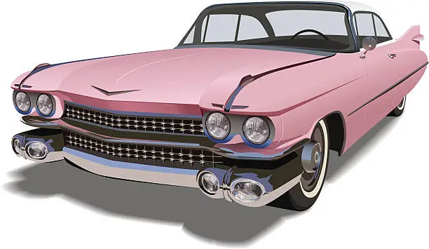 Vector illustration of Vector Pink Cadillac