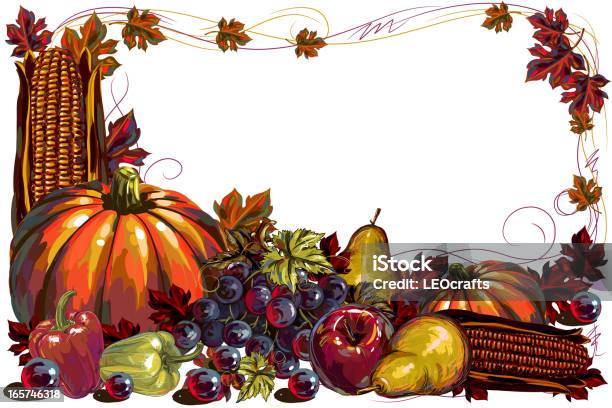 Piękna Jesień Lub Dziękczynienia Tło - Stockowe grafiki wektorowe i więcej obrazów Aranżacja - Aranżacja, Dynia, Jesień