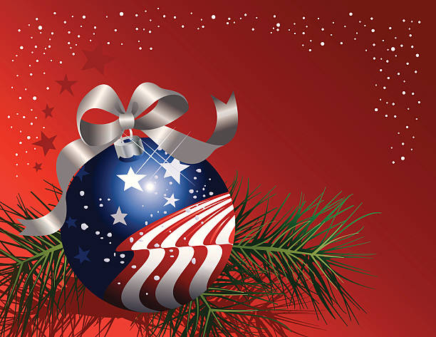 Patriotic Christmas Ornament vector art illustration