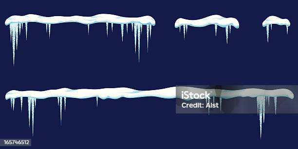 Ilustración de Icicles Con Nieve y más Vectores Libres de Derechos de Carámbano - Carámbano, Vector, Colgar