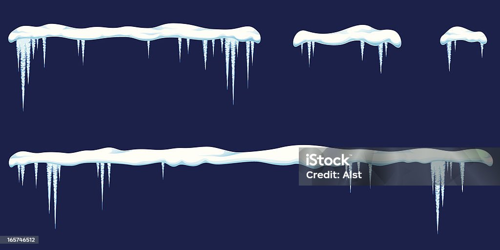 Icicles с снег - Векторная графика Сосулька роялти-фри