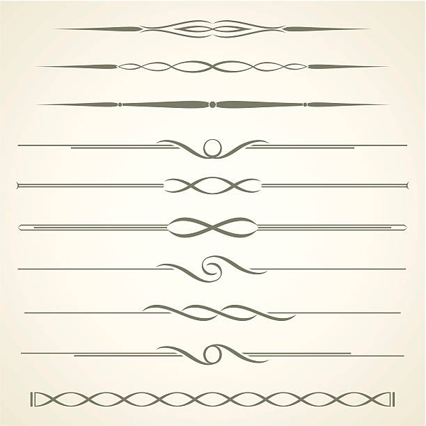 illustrazioni stock, clip art, cartoni animati e icone di tendenza di divisori - divider single line striped ornate