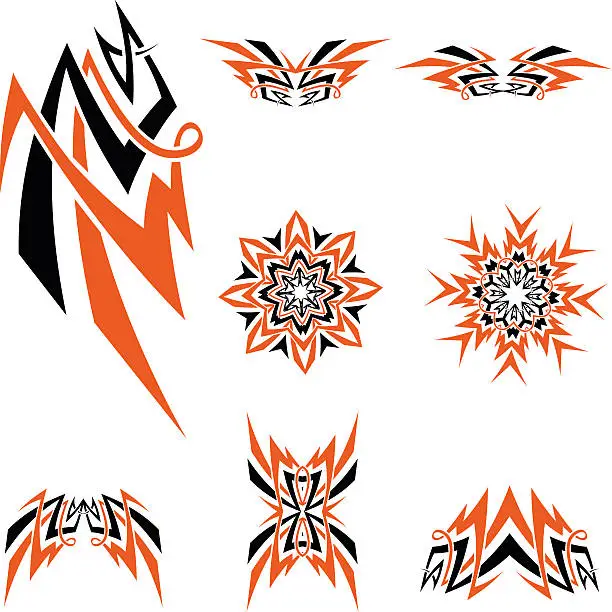 Vector illustration of Celtic tribal knotworks set
