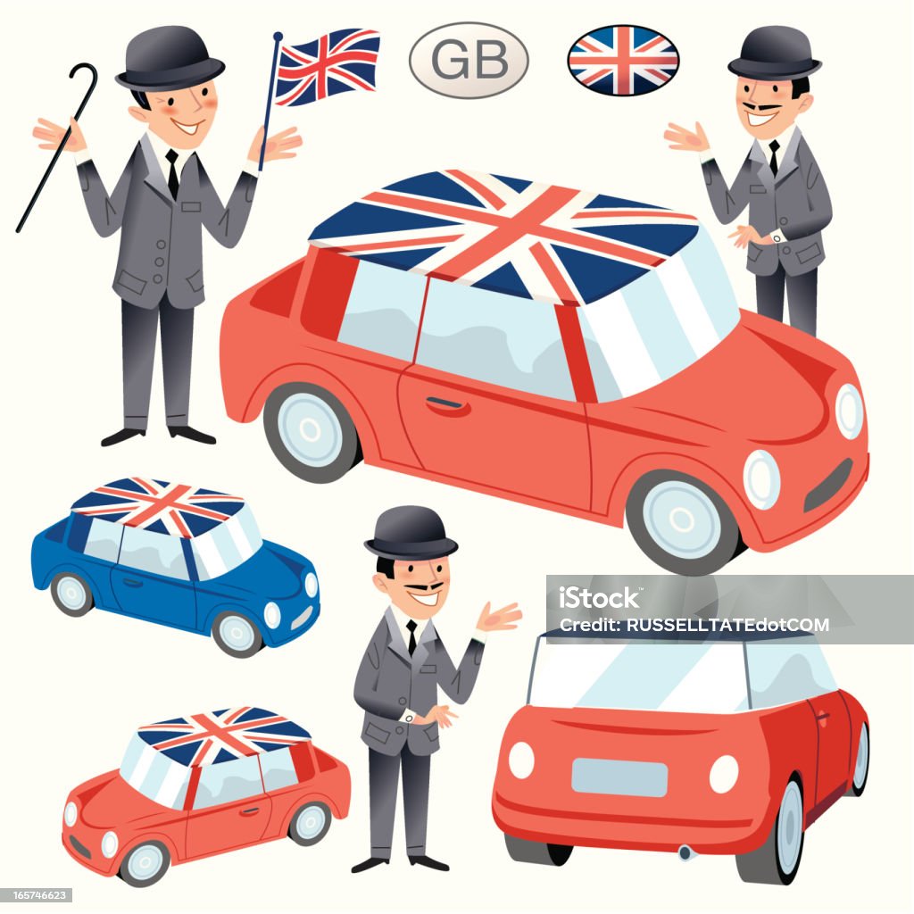 British carros e senhores deputados - Vetor de Bandeira da Grã-Bretanha royalty-free